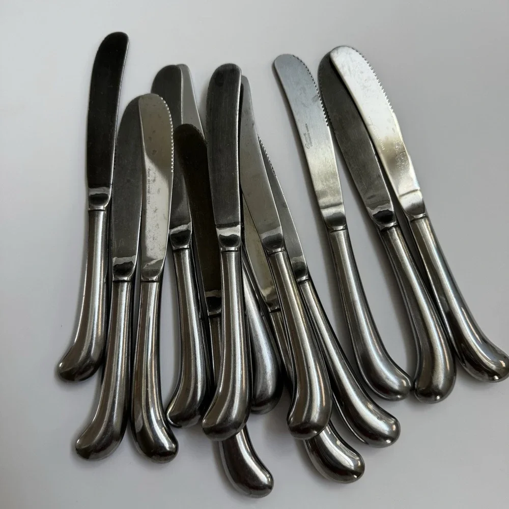 Excel stainless Brookfield lot of 13 pistol handle dinner knives 9‎ 1/4